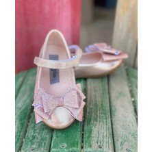 Surpie Shoes Kız Çocuk Ortopedik Pullu Fiyonk Detaylı Babet, Çocuk Ortopedik Babet