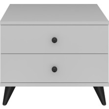 Dienni Simple Komodin 2 Çekmeceli 60X44X48 Beyaz