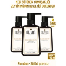 Olivos Doğal Zeytinyağlı Keçi Sütlü Banyo ve Duş Jeli Keçi Sütü Zeytinyağı Cilt Nemlendirici 3 Adet 750ML