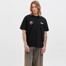 Jack & Jones Erkek Ufc Lisansli Sirt ve Gögüs Baskili Tisort - Ultimate