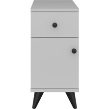 Dienni Simple Komodin Tek Raflı Tek Çekmeceli Tek Kapaklı 30X44X64 Beyaz