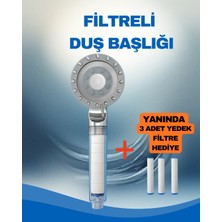 Aqua Sara Filtreli Duş Başlığı (3 Adet Yedek Filtre)| Su Arıtmalı, Klor ve Kireç Önleyici, Yüksek Basınçlı
