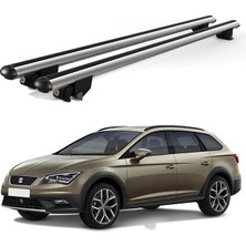 Today Auto Kanca Seat Leon Kombi (2013-2019) Uyumlu Gri Kilitli Ara Atkı 110CM Port Bagaj Tavan Barı