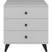 Dienni Simple Komodin 3 Çekmeceli 60X44X64 Beyaz