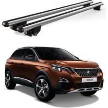 Today Auto Kanca Peugeot 3008 (2016 ve Sonrası) Uyumlu Gri  Kilitli Ara Atkı 130CM Port Bagaj Tavan Barı