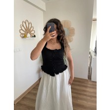 Nihanello Butik Fırfırlı Dantel Bluz