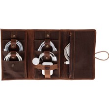 BloominBag Torino Tech Roll Saddle Cognac Hakiki Deri Kablo & Şarj Düzenleyici