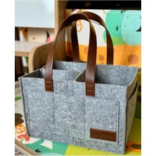 Shop A Way Kulplu Keçe Çanta - Anne Bebek Düzenleyici – Bebek Bakım Keçe Organizer - Gri