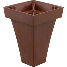 Shop A Way Venüs Lüks Mobilya Kanepe Sehpa Tv Ünitesi Koltuk Ayağı 10 cm Kahverengi Ahşap Desenli Baza Ayak