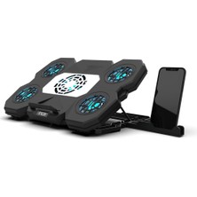 Shop A Way Inca -614GMT Empousa 1X100+4X70MM Fan 2600RPM 2xusb Gamıng Notebook Cooler 9 "-17" Yüksek Hızlı 5 Ad