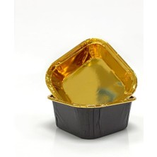 Shop A Way Muffin Kek Kapsülü Kare Siyah-Altın 25LI