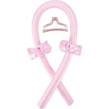 Shop A Way 1290 Isısız Saç Şekillendirme Seti Saten Gece Bigudisi Saç Sosisi (Pembe)