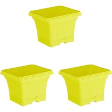 Shop A Way Ova Balkon Saksı Tabaklı 3 Adet, Sarı 2.2 Litre