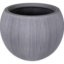 Shop A Way Herdekora Oval Iç ve Dış Mekan Saksı Gri Büyük Boy 53X53X41 Cm.