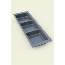 Shop A Way Mutfak Çekmece Içi Kaşıklık, Antrasit Üç Bölmeli Modül 16CM x 48CM