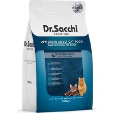Shop A Way Dr.sacchi Premium Düşük Tahıllı Somonlu ve Ton Balıklı Yetişkin Kedi Maması 1 kg