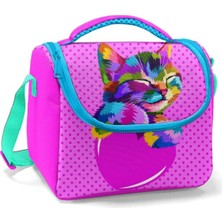 Shop A Way Pembe Sevimli Kedi Kız Çocuk Okul Beslenme Çantası - Thermo Yalıtımlı