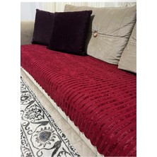 Göksal Süvari Antrasit Gri Çizgili Koltuk Örtüsü Süngerli Kaymaz Çekyat Kadife Ölçüm [170 x 210 Cm]