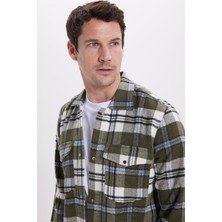 Tudors Erkek Regular Fit Rahat Kesim Kışlık Kareli Çift Cepli Çıtçıtlı Gömlek