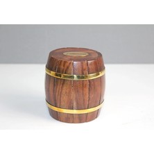 Moresun Buğz Pirinç Detaylı Fıçı Kumbara Model 1