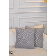 Bir Home Evita Jakar Özel Tasarım 2'li Dekoratif Kırlent Kılıfı 43X43 cm