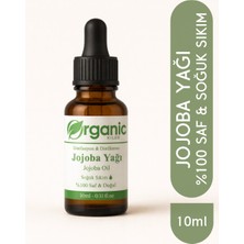 Organic Kiler Jojoba Yağı 10ML Soğuk Sıkım %100 Saf Doğal Katkısız - Damlalıklı Cam Şişe (Seyreltilmemiş)