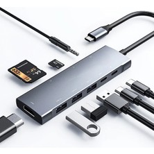 Uygun Sepetim Ally  9 In1 Type C Hub 4K 30hz HDMI USB 3.0sdpd ADAPTÖR-(5775) - UY002F-6D5AB6