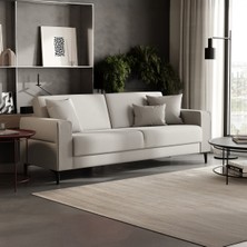 Enza Home Briza Plus 3'lü Yataklı Koltuk, Kadife Dokulu - Gri