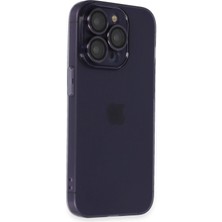 Zemira Newface Iphone 14 Pro Max Kılıf Luko Lens Silikon - Derin Mor