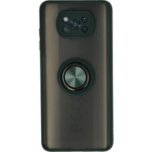 Zemira Newface Xiaomi Pocophone X3 Kılıf Montreal Yüzüklü Silikon Kapak - Yeşil