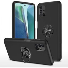Zemira Newface Samsung Galaxy M51 Kılıf Elit Yüzüklü Kapak - Siyah