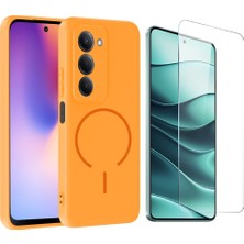 Vendas Xiaomi Redmi 15 Kılıf M-Safe Şarj Özellikli Zore Meta Kapak + Cam Ekran Koruyucu