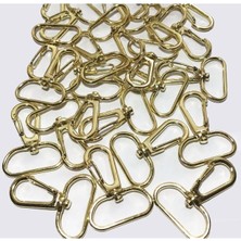 Orhan Çanta Gold Makrome Anahtarlık Aparatı 100 Adet Telli Kanca Klipsi Anahtarlık Halkası