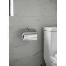 Delüx Wc Geniş Kapaklı Metal Vidalı Banyo Tuvalet Kağıtlığı Askısı