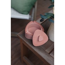 Myravis Kiremit Rengi El Yapımı Dekoratif Kapaklı Beton Kül Tablası