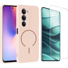 Vendas Xiaomi Redmi 15 Kılıf M-Safe Şarj Özellikli Zore Meta Kapak + Cam Ekran Koruyucu