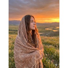 Onlie Craft Pashmina Kaşmir Şal | | %50 Kaşmir Yünü %50 Ipek | 70X180 cm