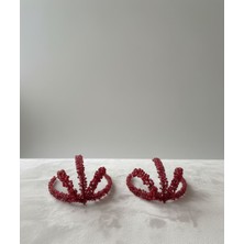 Beepoint Bordo Inci Taç | Gelin & Nişan Saç Aksesuarı