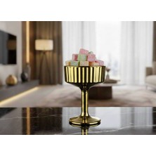 Rova Tr Lüks Altın Renk Cam Lokumluk Küçük Boy 6 Parça