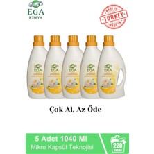 Ega Aktif Kapsül Teknolojili Şakayık Çamaşır Yumuşatıcısı 5 X 1040 ml 220 Yıkama