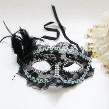 Moresun Buğz Inci Işlemeli Taşlı Dantelli Parti Maskesi