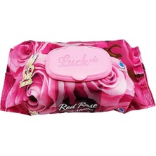 Luckido Red Rose Islak Havlu Mendil 90 Adet Kapaklı Gül Kokulu