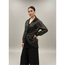 Phardi Transparan Detaylı Modern Bluz