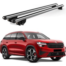 Today Auto Kanca Skoda Kodiaq (2017 ve Sonrası) Uyumlu Gri Kilitli Ara Atkı 120CM Port Bagaj Tavan Barı