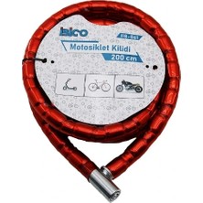 Moresun Buğz Kırmızı Motor Bisiklet Kilidi 22 mm x 200 cm