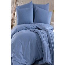 More Home  Çift Kişilik Yorgan Kılıfı + Yastık Kılıfı   (Çarşafsız) Mavi