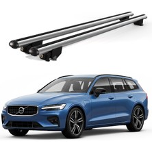 Today Auto Kanca Volvo V90 Sw (2016 ve Sonrası) Uyumlu Gri Kilitli Ara Atkı 120CM Port Bagaj Tavan Barı