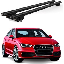 Today Auto Kanca Audi A3 Sportback (2013 ve Sonrası) Uyumlu Siyah Kilitli Ara Atkı 120CM Port Bagaj Tavan Barı