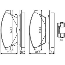 Bosch 0986494657 Fren Balatası Ats 22799077-542115-13301234