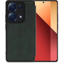 Zemira Newface Xiaomi Redmi Note 13 Pro 4g Kılıf Flip Cover - Koyu Yeşil